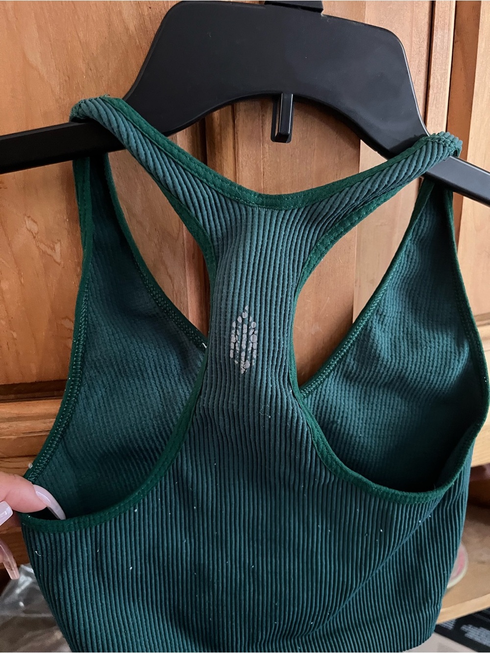 Free People Deep Green Ribbed Racerback Tank - Picture 2 of 4